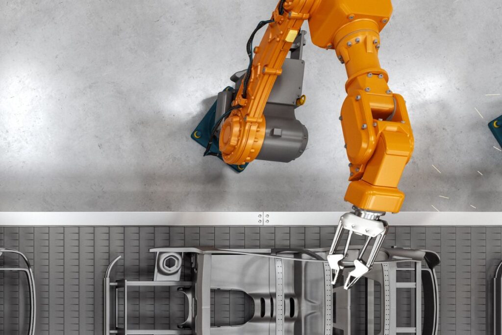 Industrieroboter in einer Produktionsanlage