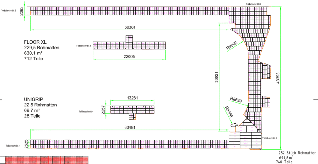 2D-CAD-Planung eines Eishallenumlaufs
