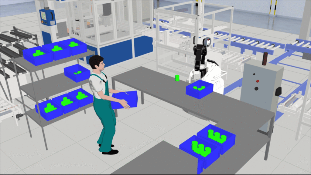 digitaler Fabrikzwilling | Arbeitsplatz Manuell mit CoBot